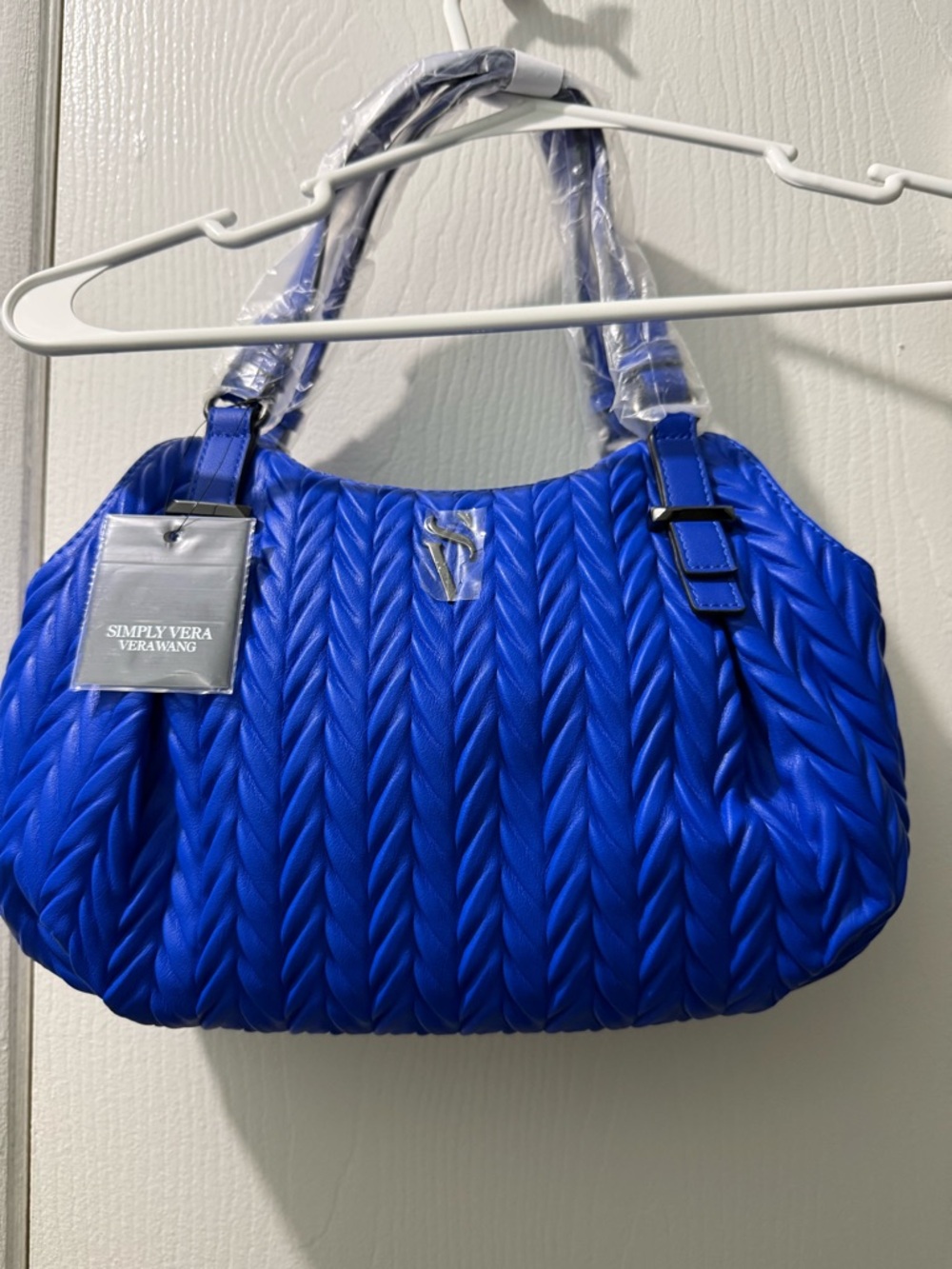 Simply Vera Vera Wang Braided Quilt Shoulder Bag in Bright Blue